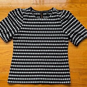 NWOT Ann Taylor Black and White Eyelet Shirt